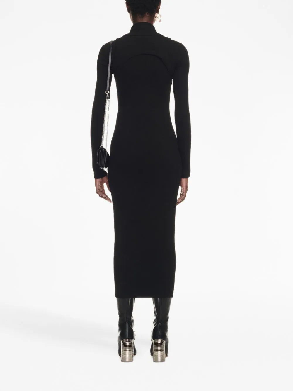 OFF-WHITE Off Stamp Rib Round Long Dress
