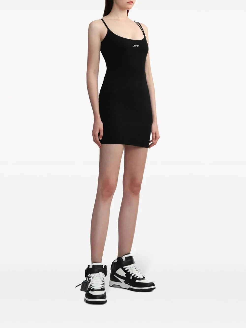 OFF-WHITE Short Ribbed Dress With Off Logo