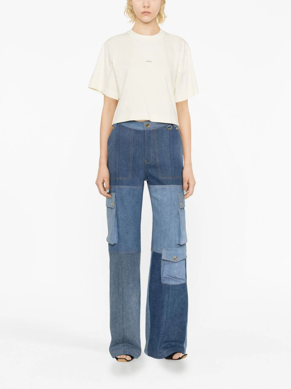 OFF-WHITE Small Arrow Pearls Crop Tee