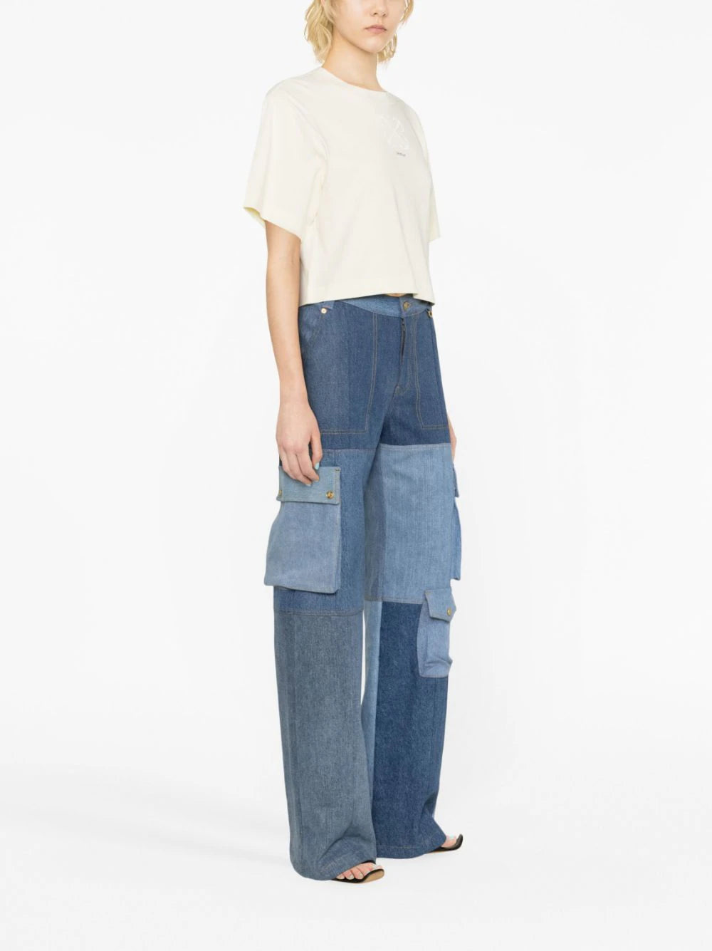 OFF-WHITE Small Arrow Pearls Crop Tee