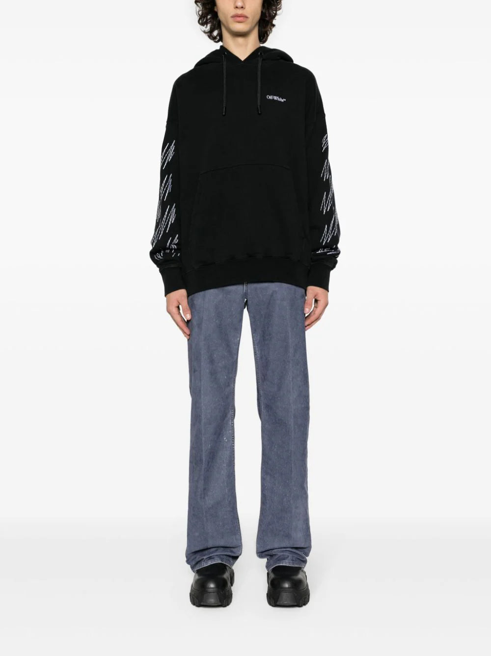 OFF-WHITE Stitch Arr Diags Knit Hoodie