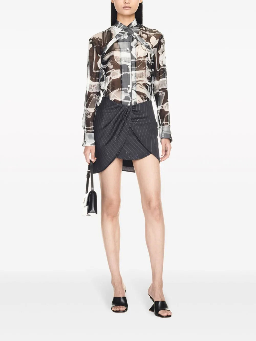 OFF-WHITE Twist Pinstripe Miniskirt