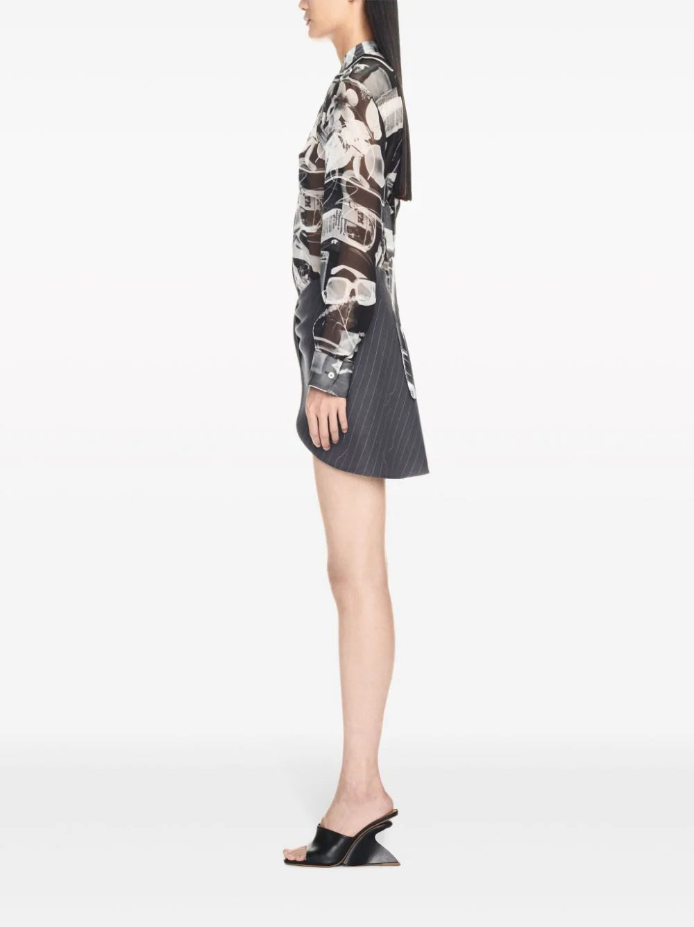 OFF-WHITE Twist Pinstripe Miniskirt