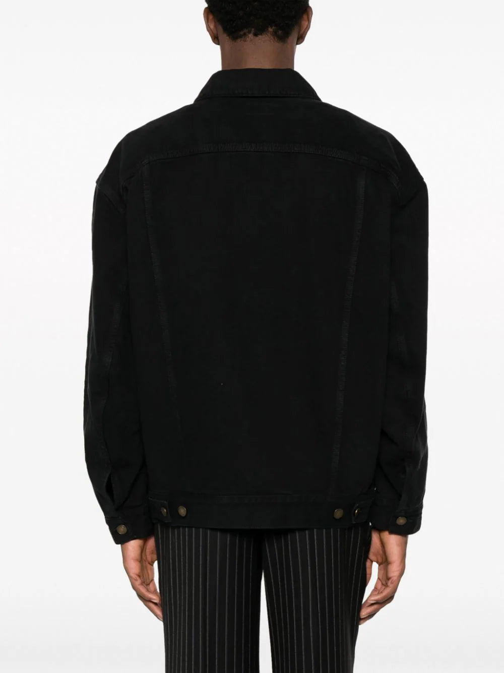 Saint Laurent Oversized Jacket In Smoky Black Denim