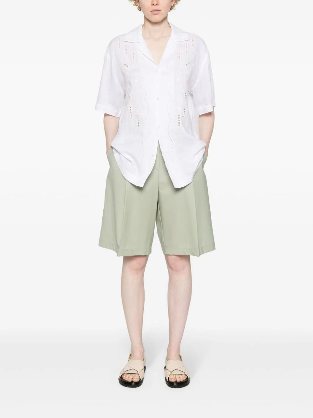 P.A.R.O.S.H. Embroidered Linen Shirt
