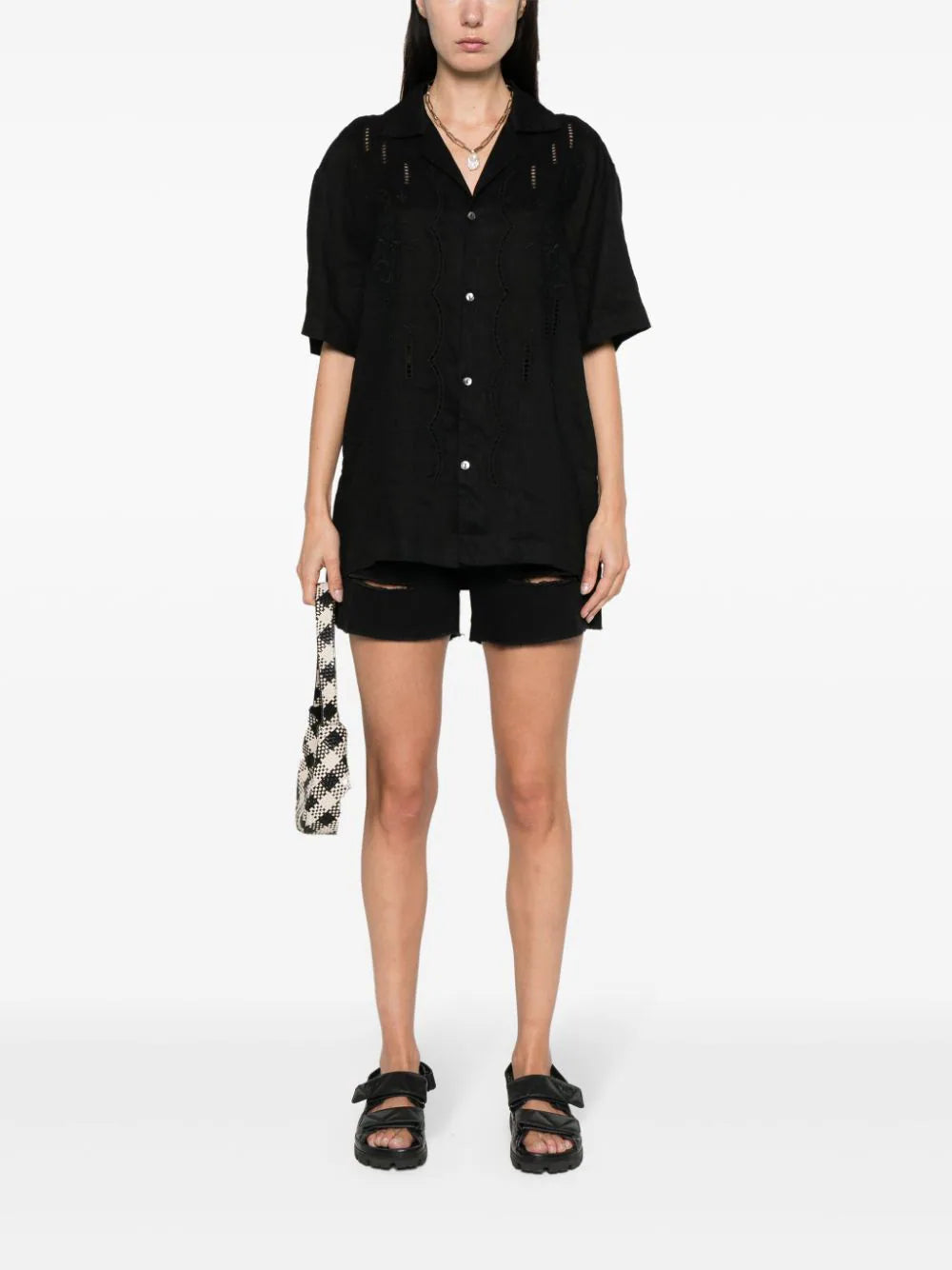 P.A.R.O.S.H. Embroidered Linen Shirt