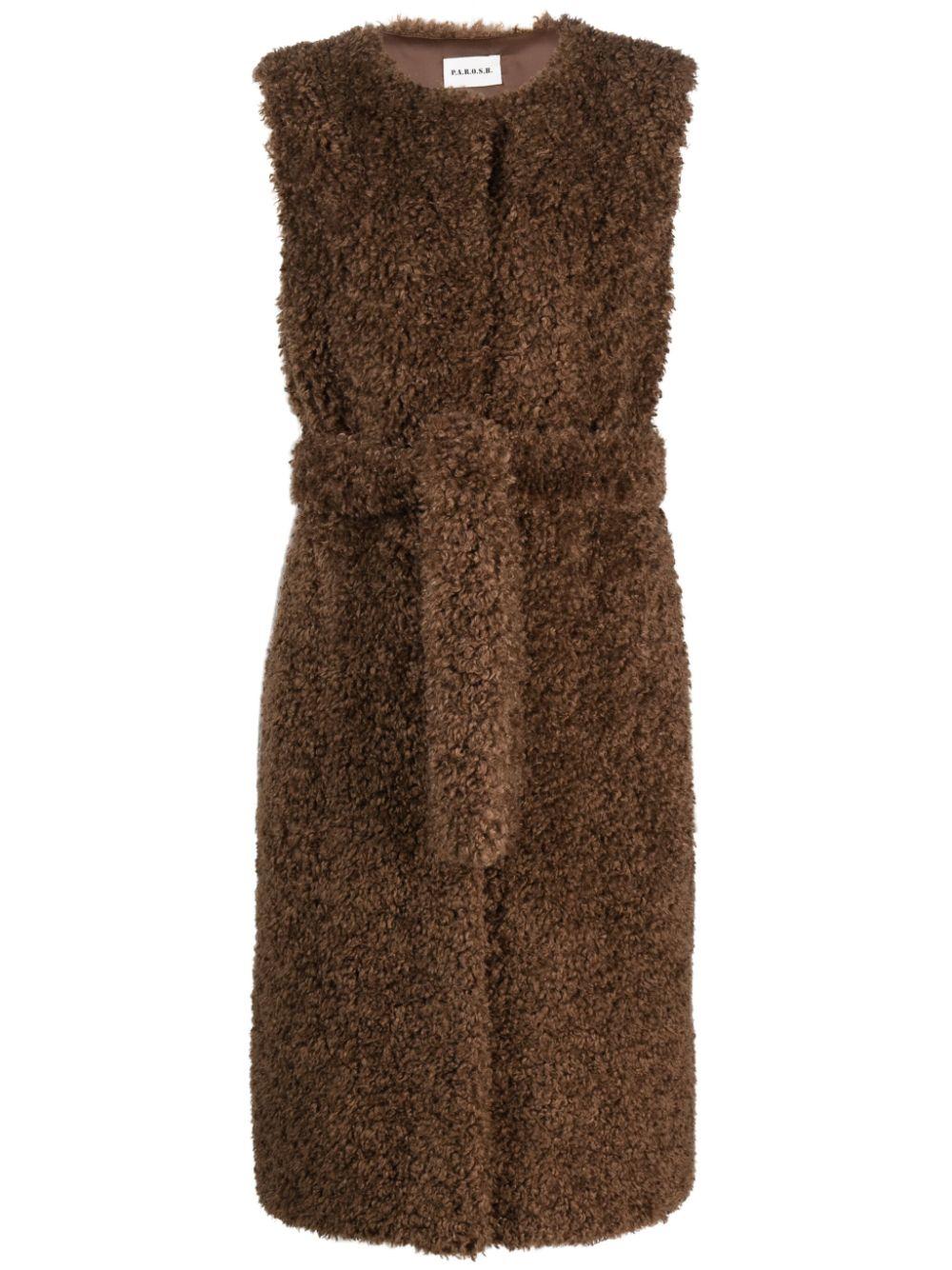 P.A.R.O.S.H. Perform Sleeveless Faux-fur Coat