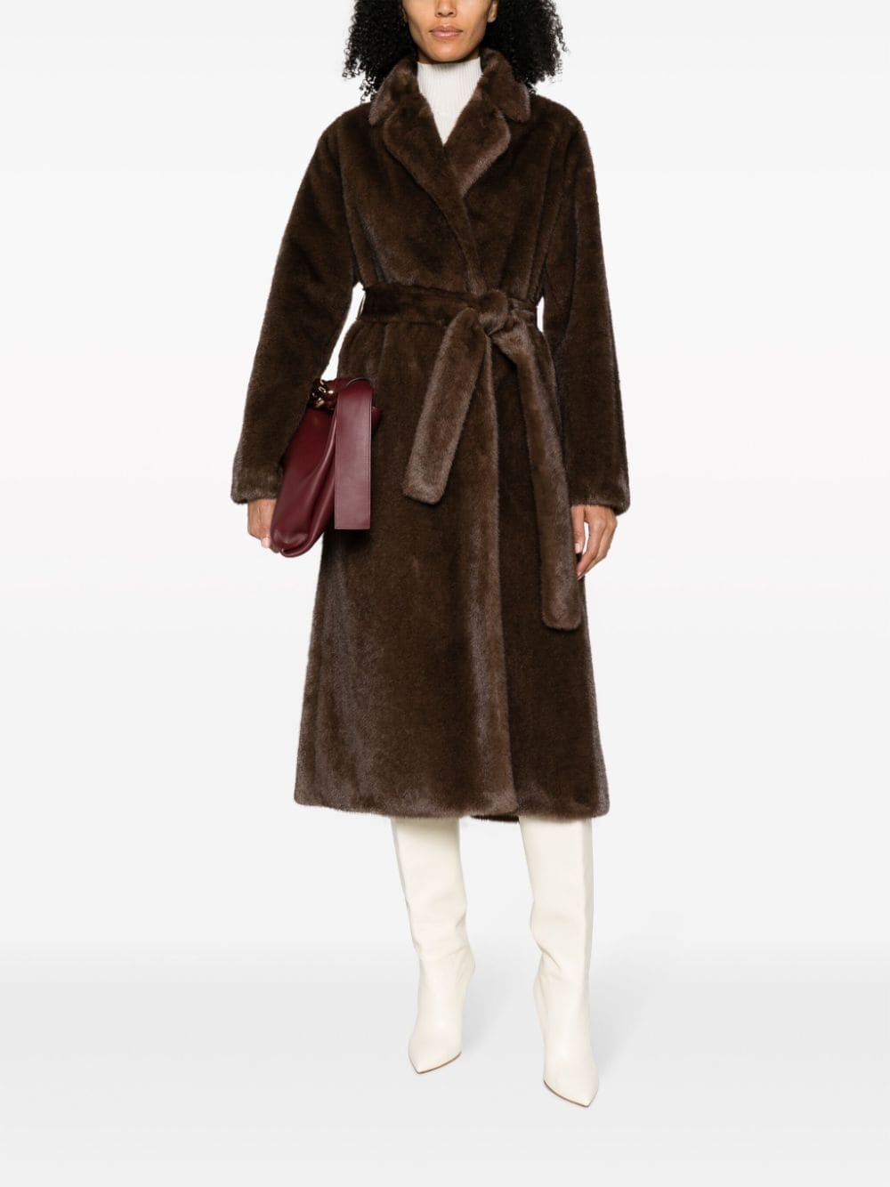 P.A.R.O.S.H. Pixel Shearling Long Coat