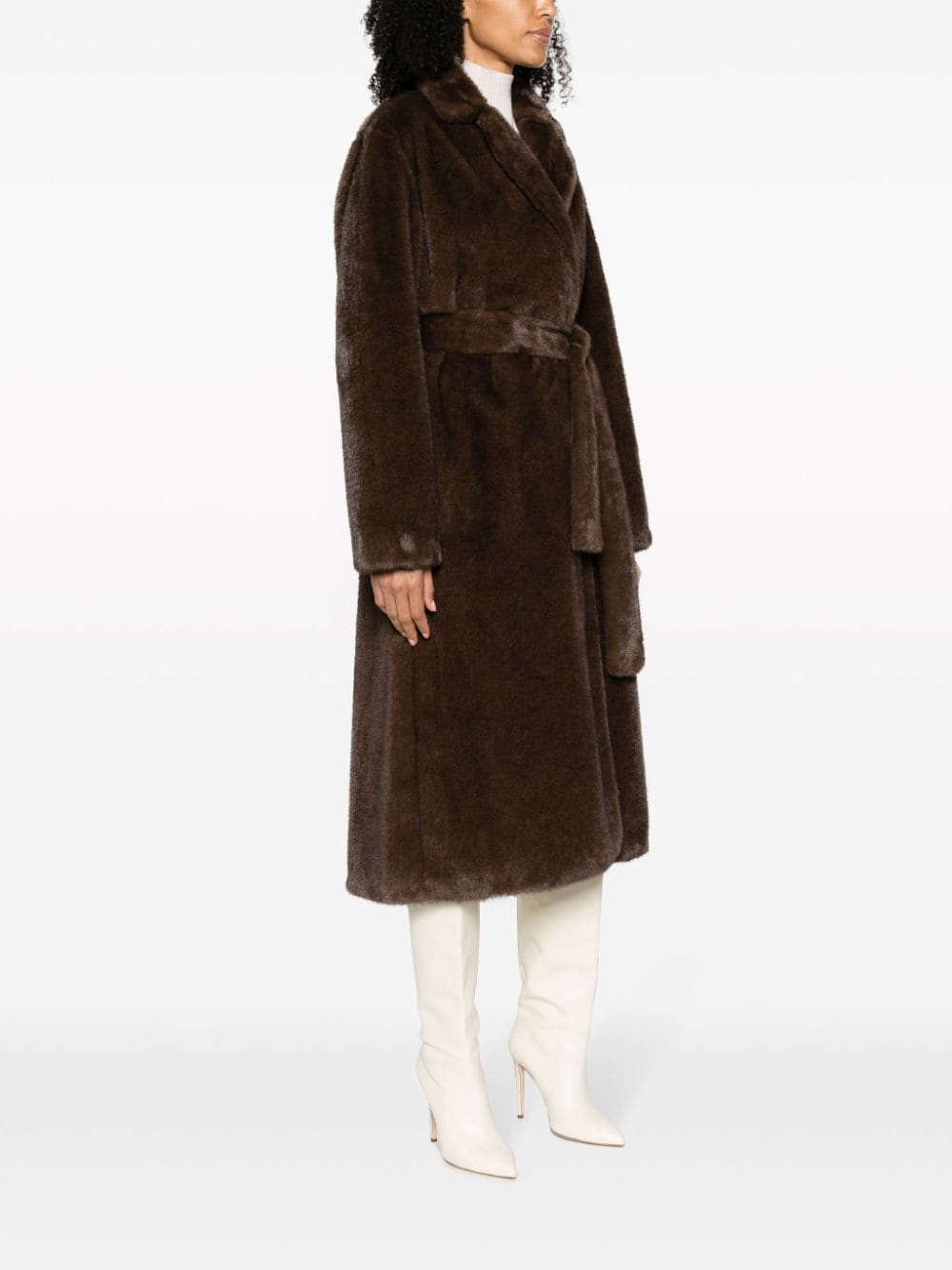P.A.R.O.S.H. Pixel Shearling Long Coat
