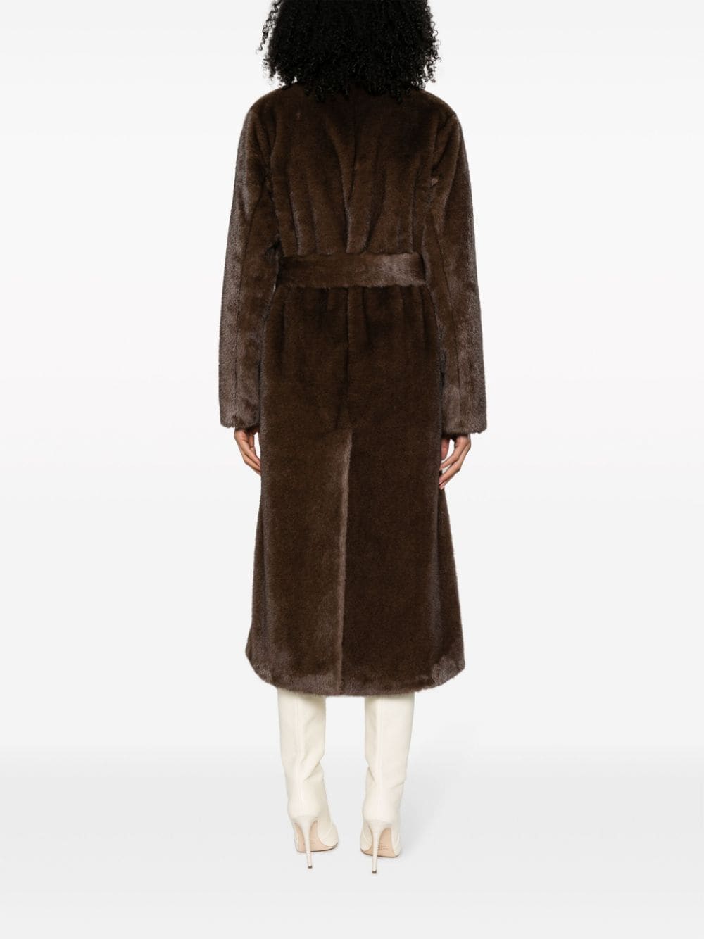 P.A.R.O.S.H. Pixel Shearling Long Coat