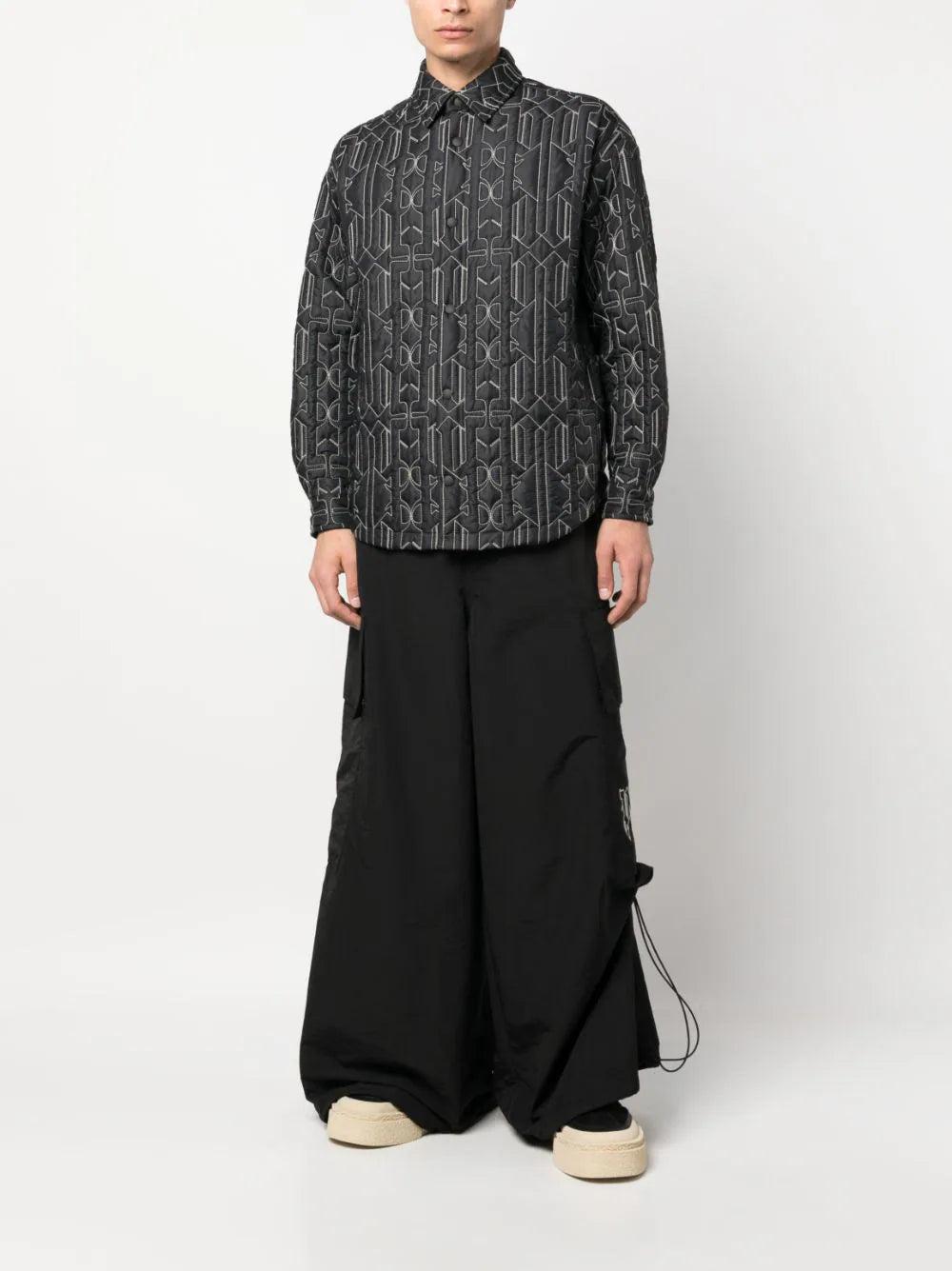 PALM ANGELS Allover Monogram Quilted Overshirt