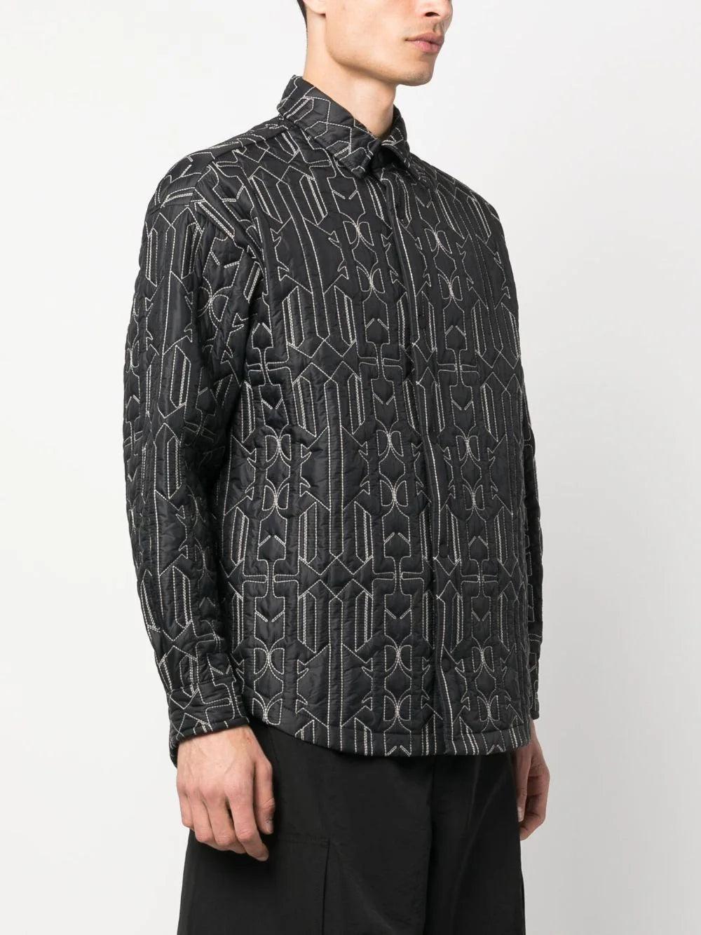PALM ANGELS Allover Monogram Quilted Overshirt