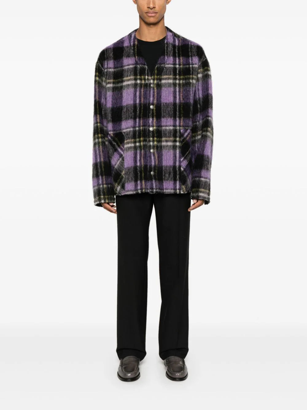 PALM ANGELS Check Overshirt With Logo