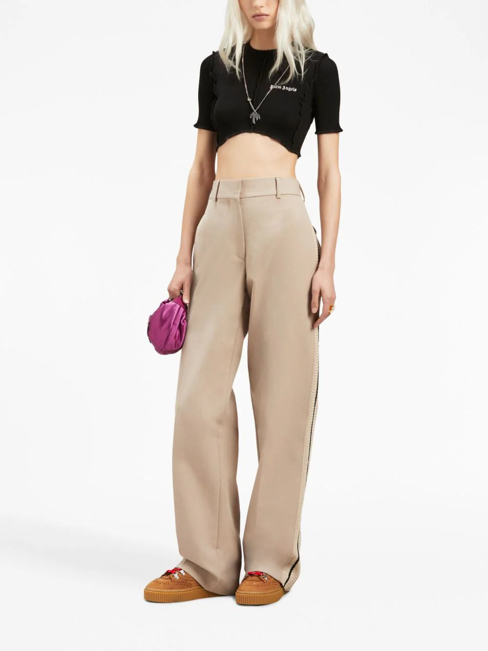 PALM ANGELS Classic Logo Crop Top