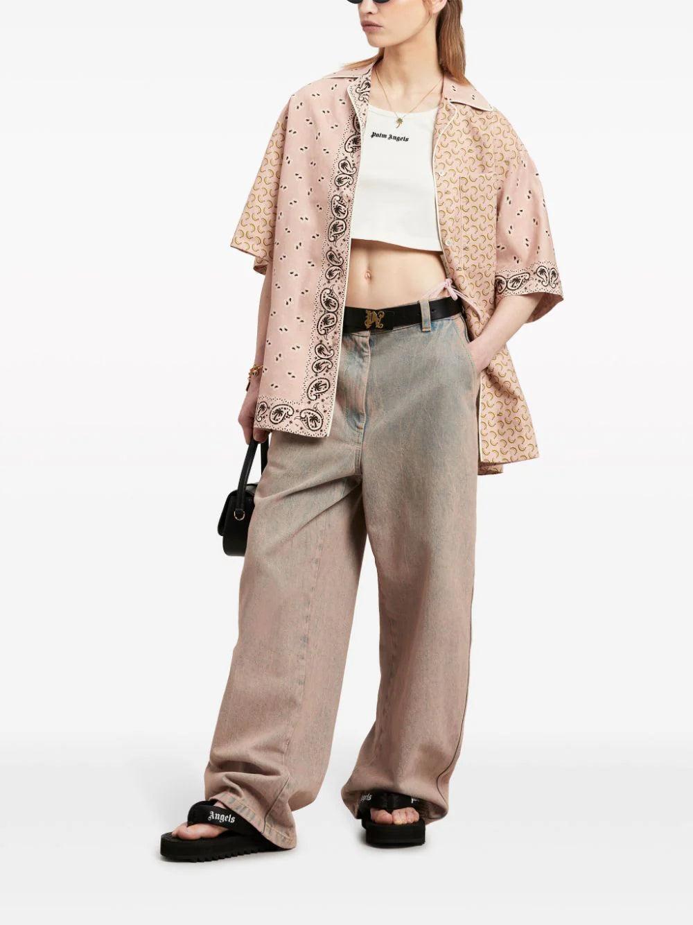 PALM ANGELS Crop Top With Logo