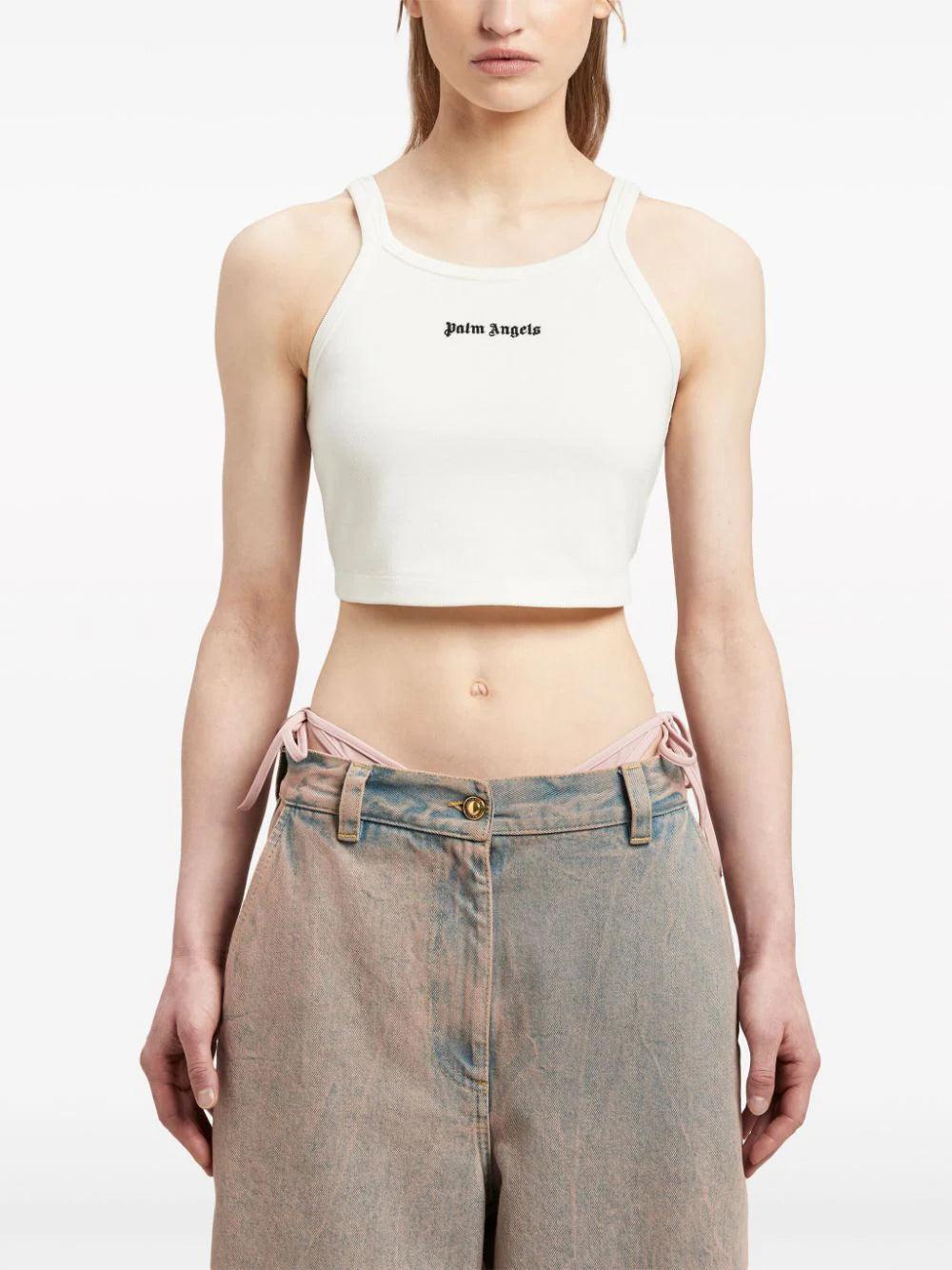 PALM ANGELS Crop Top With Logo