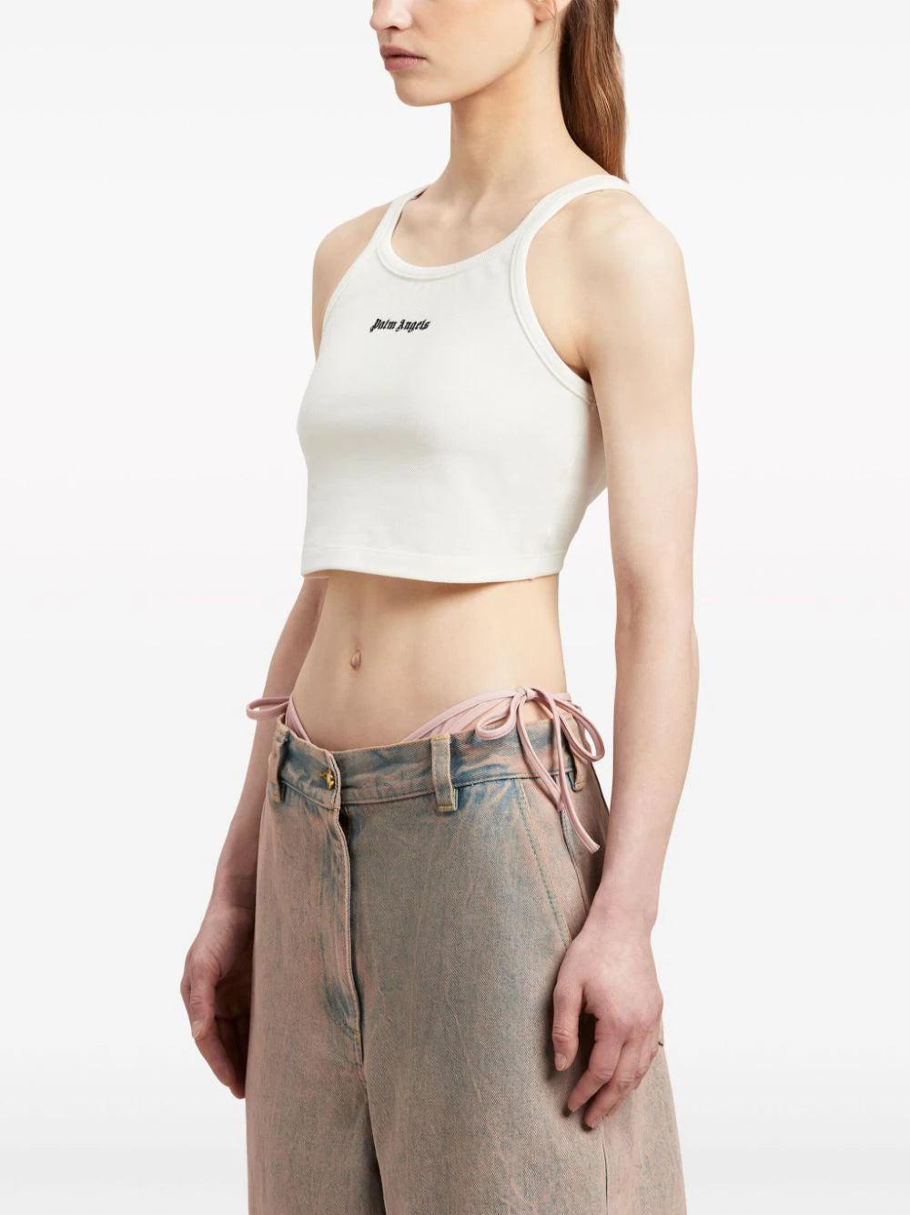 PALM ANGELS Crop Top With Logo