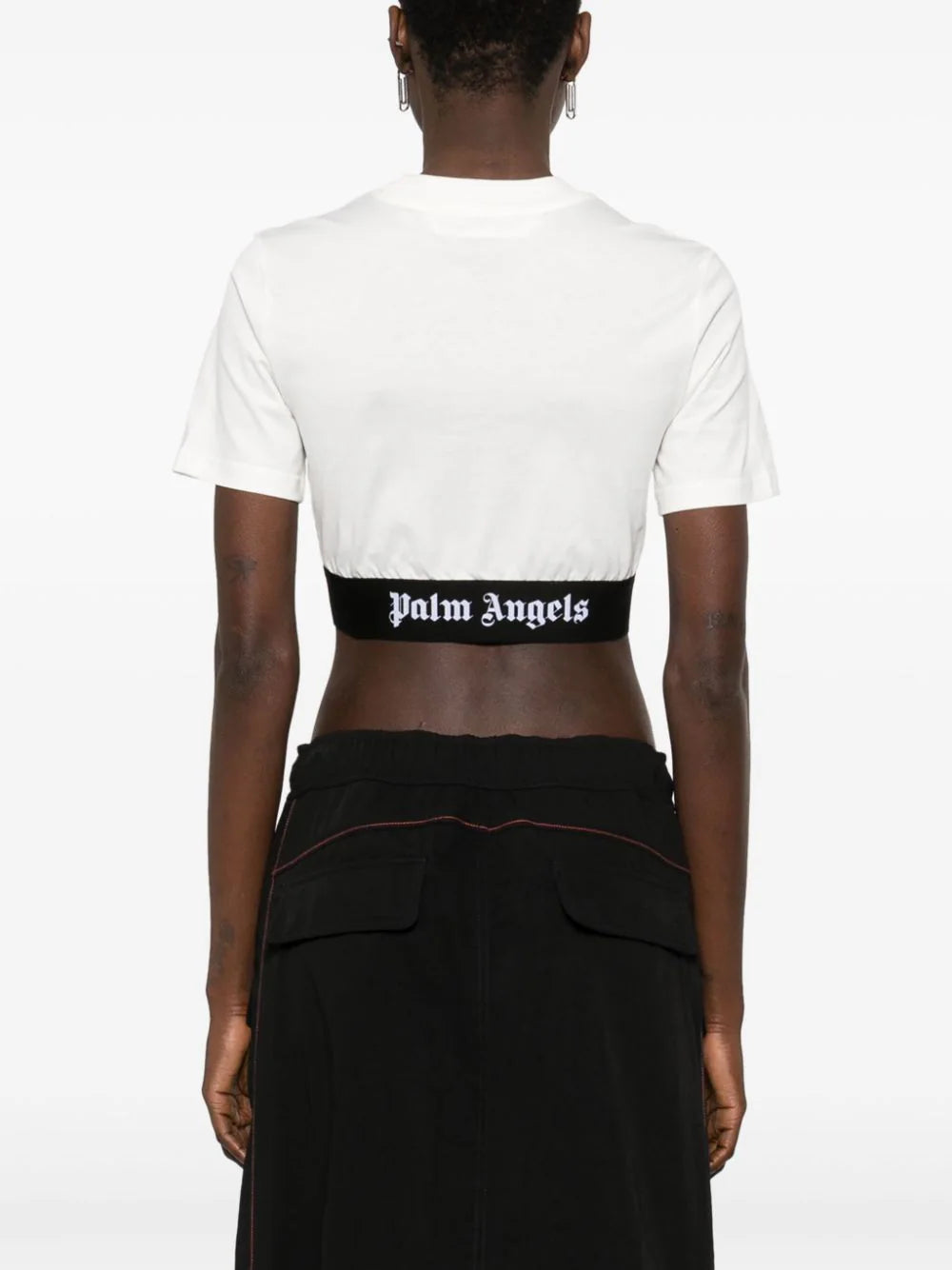 PALM ANGELS Cropped T-shirt With Logo Band