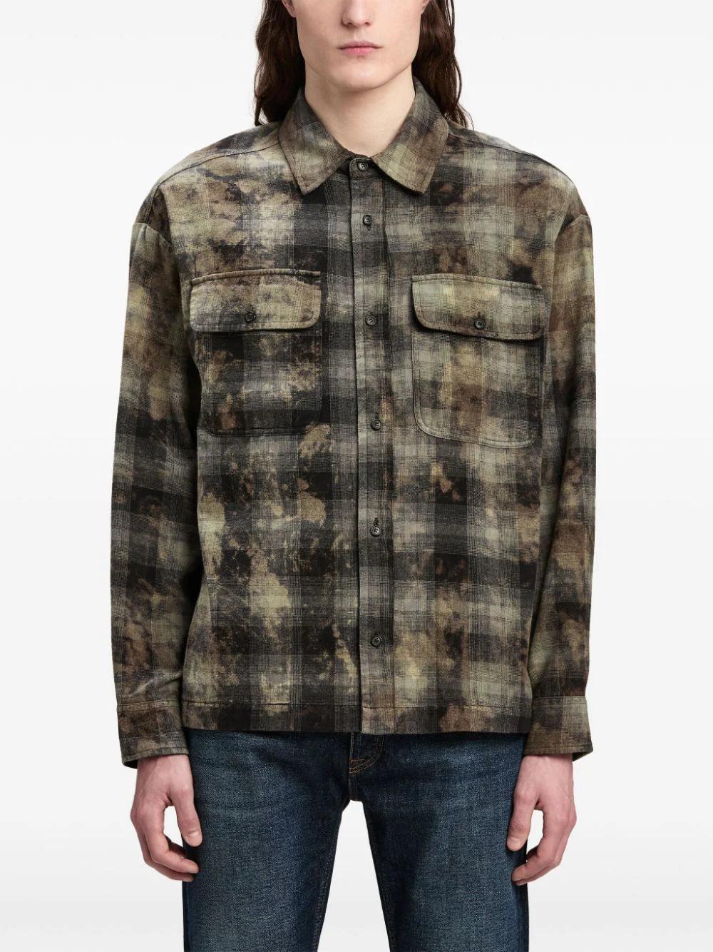 PALM ANGELS Curved Logo Check Shirt