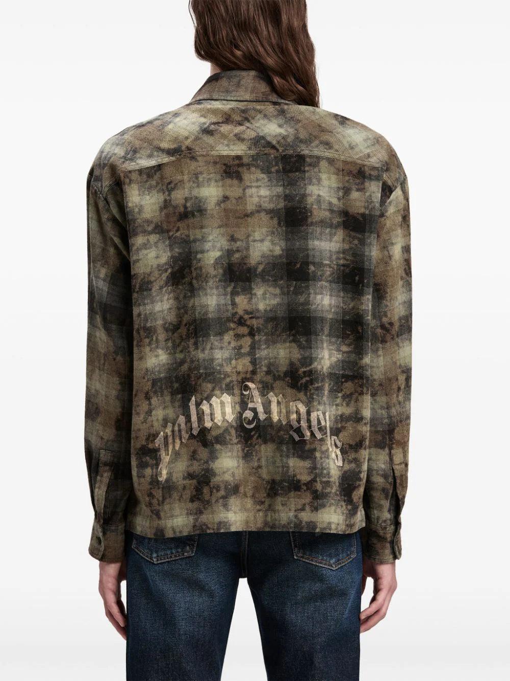 PALM ANGELS Curved Logo Check Shirt