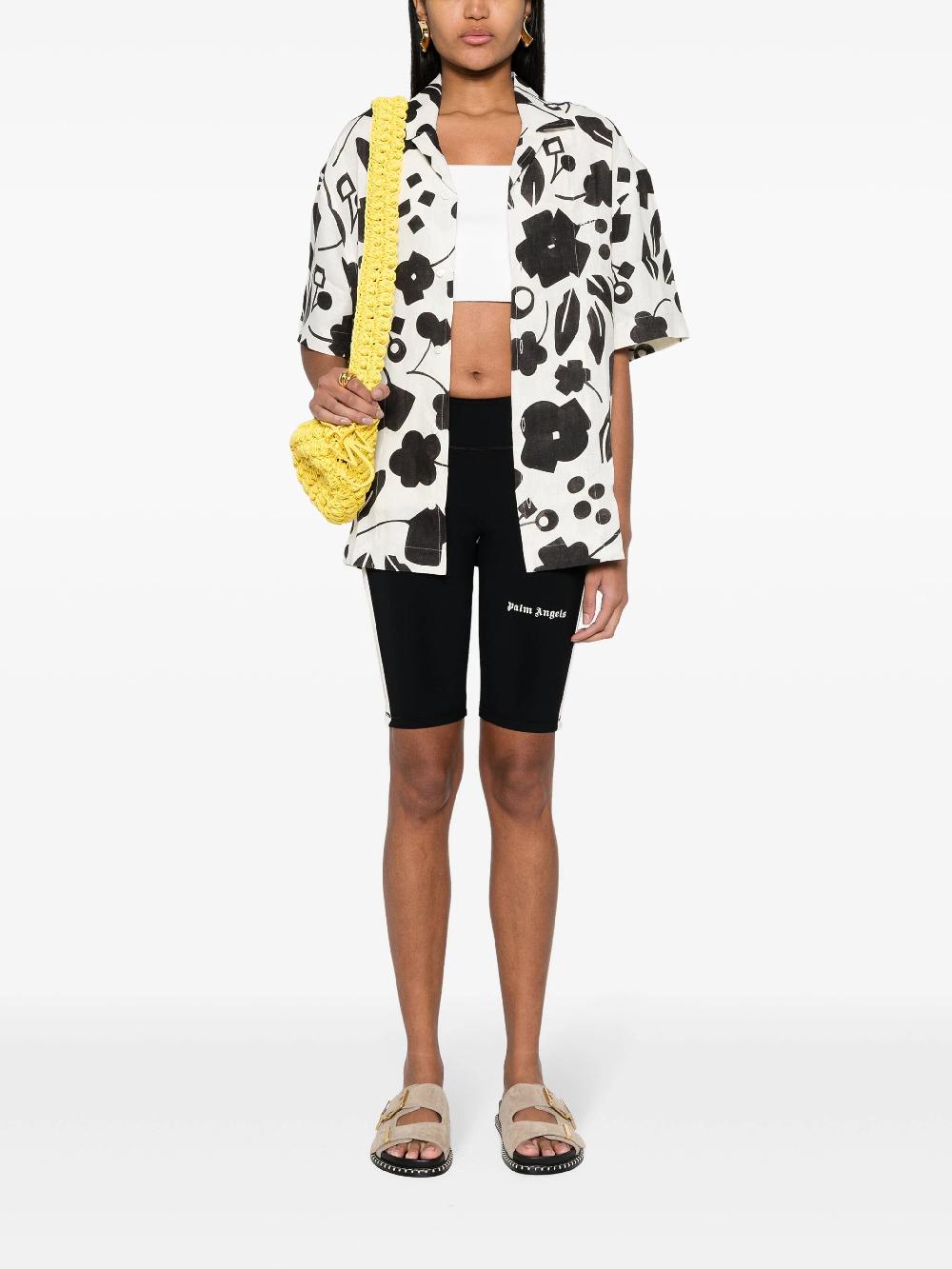 PALM ANGELS Cyclist Track Shorts With Print