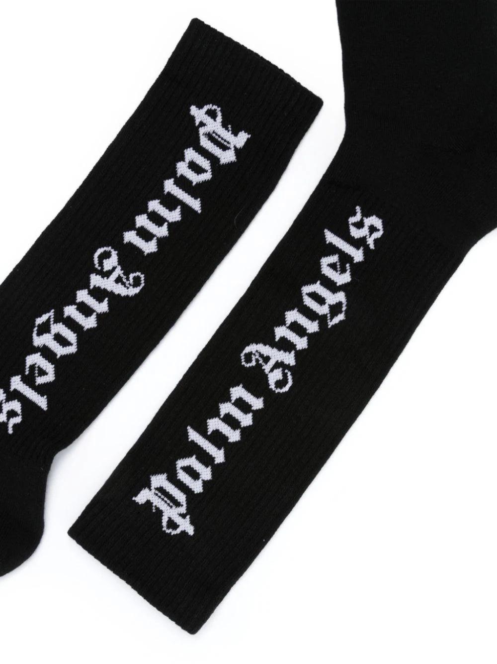 PALM ANGELS Gothic Logo Socks