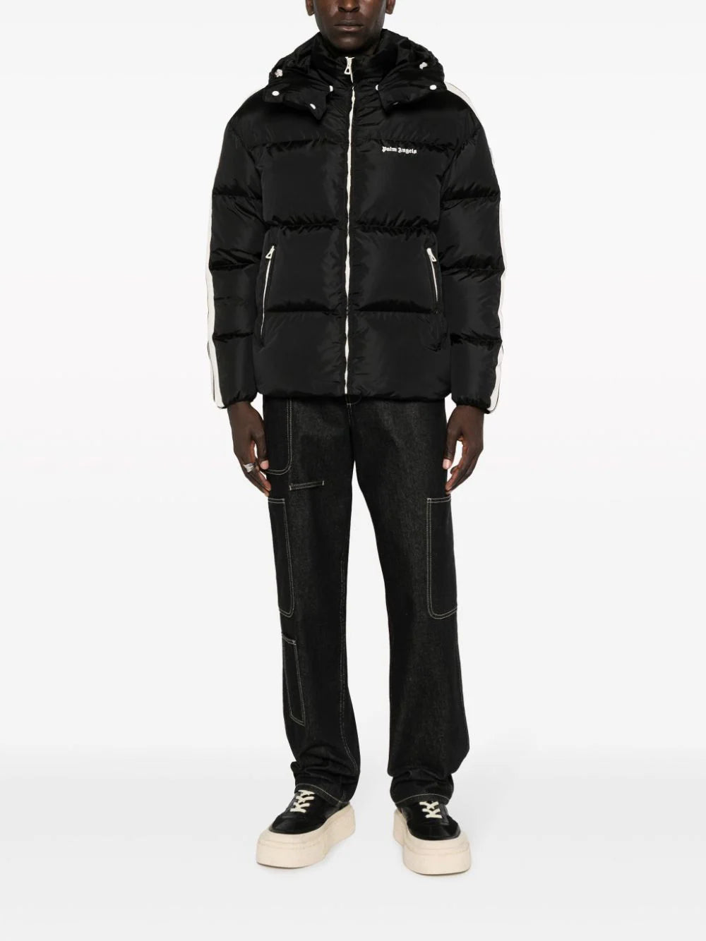 PALM ANGELS Hooded Track Down Jacket