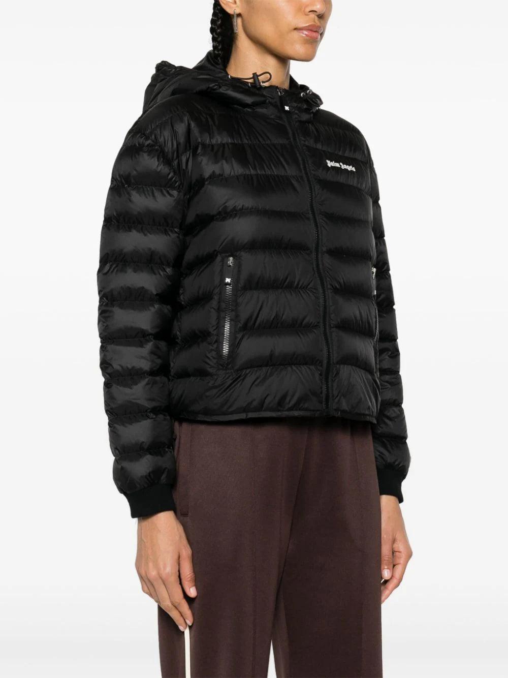 PALM ANGELS Logo Down Jacket With Hood