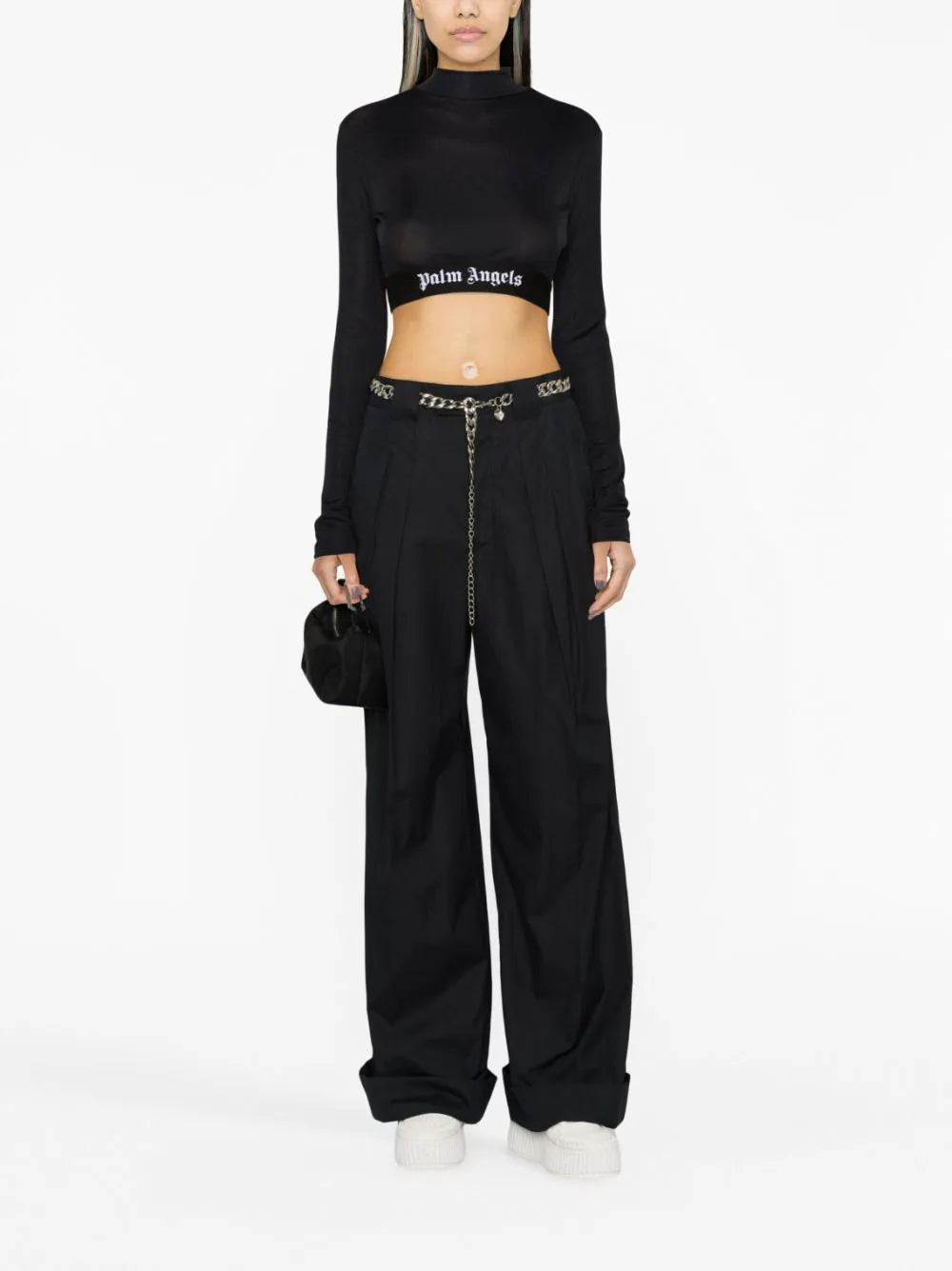 PALM ANGELS Logo Tape Skin Top