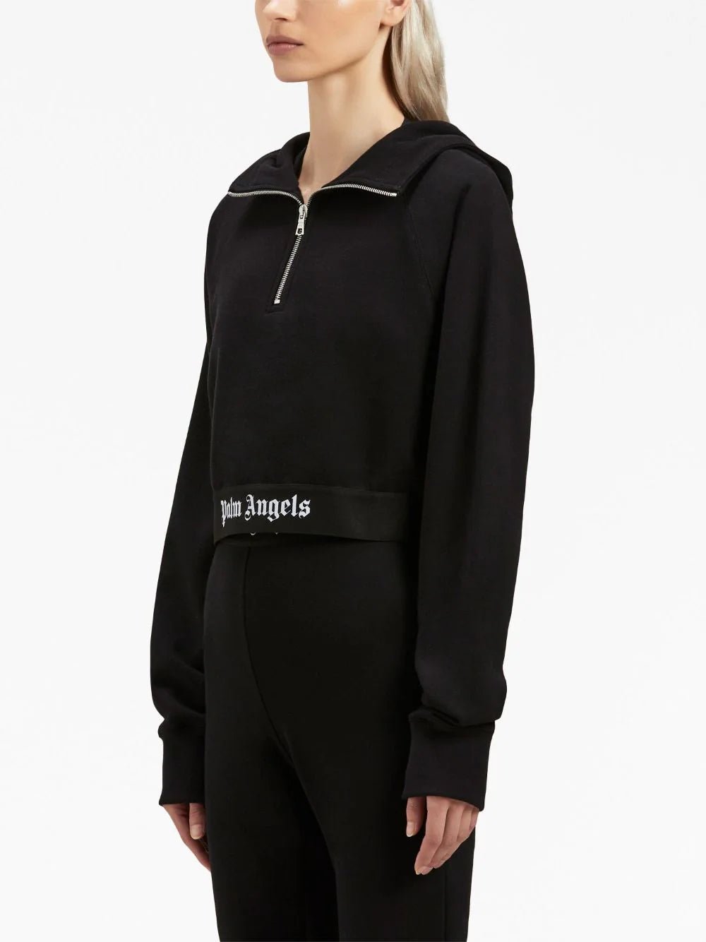PALM ANGELS Logo Tape Zipped Hoodie