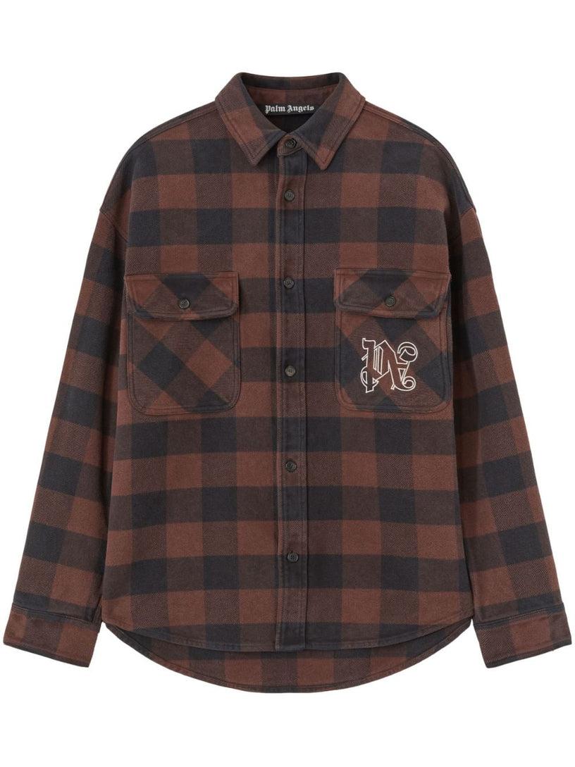 PALM ANGELS Monogram check overshirt