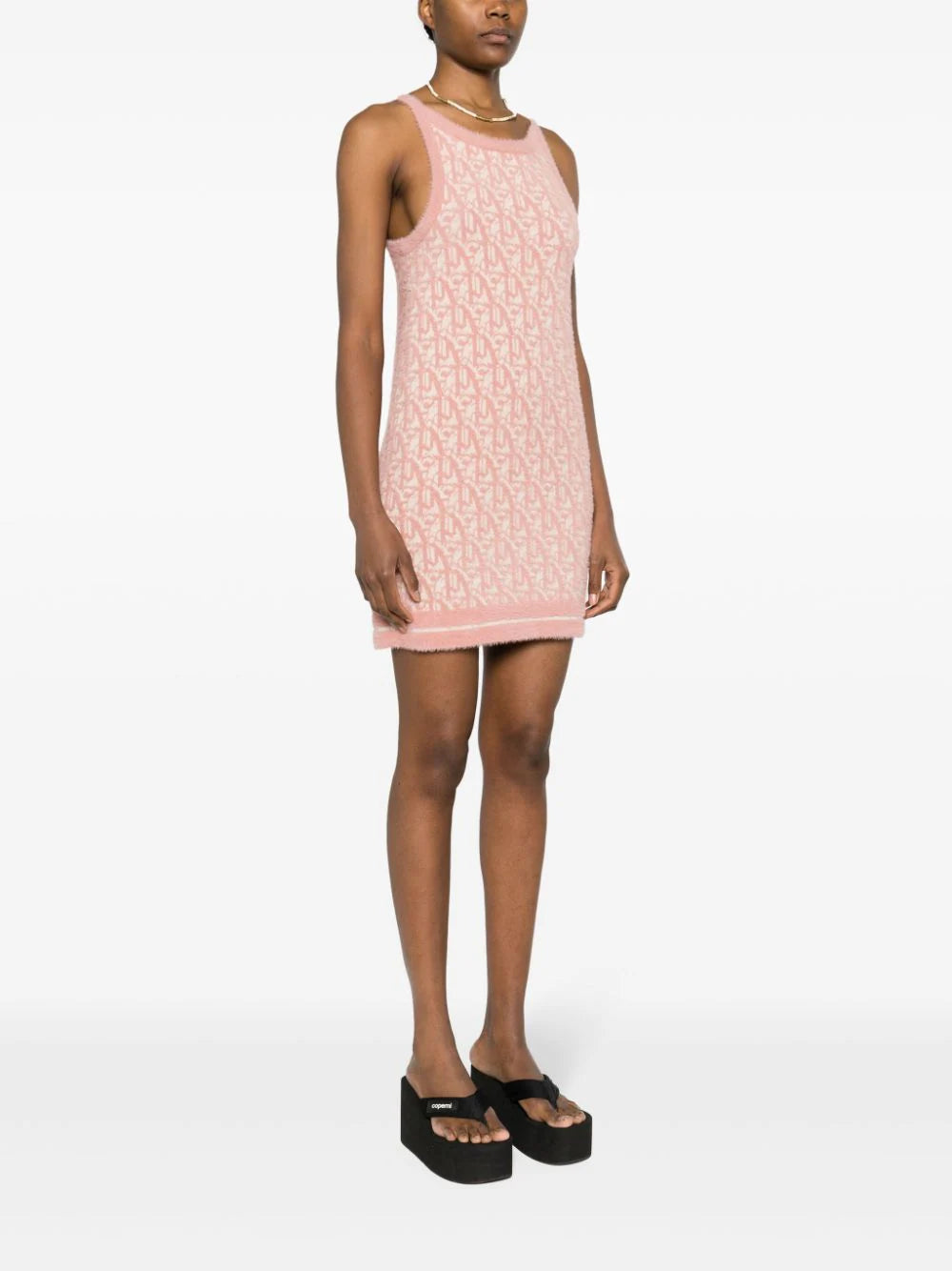PALM ANGELS Monogram Knit Dress With Back Neckline