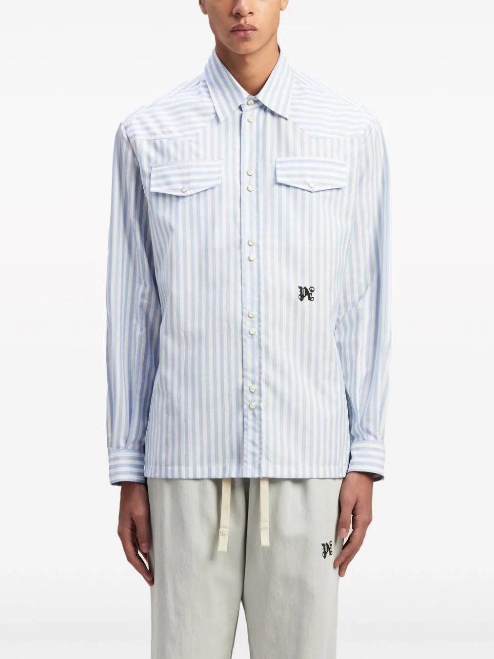 PALM ANGELS Monogram Striped Shirt