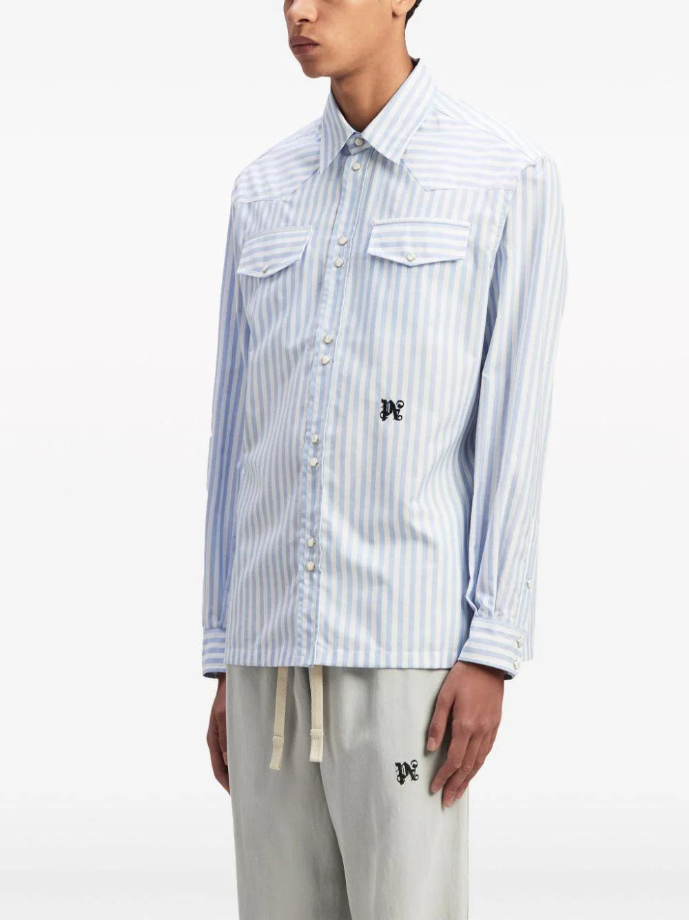PALM ANGELS Monogram Striped Shirt