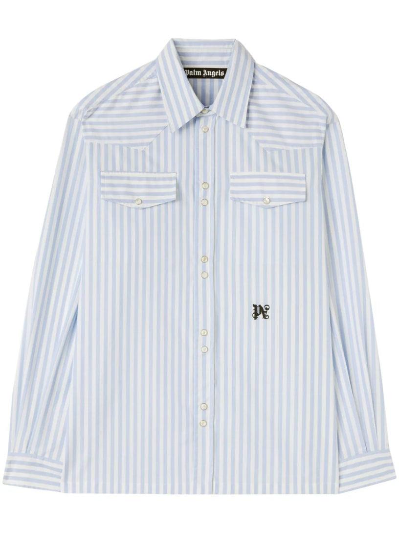 PALM ANGELS Monogram striped shirt
