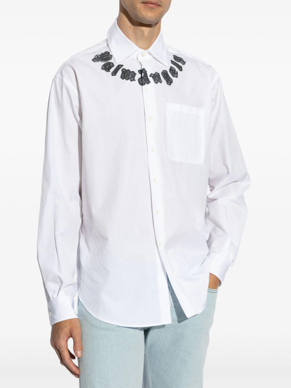 PALM ANGELS Neck Logo Classic Shirt