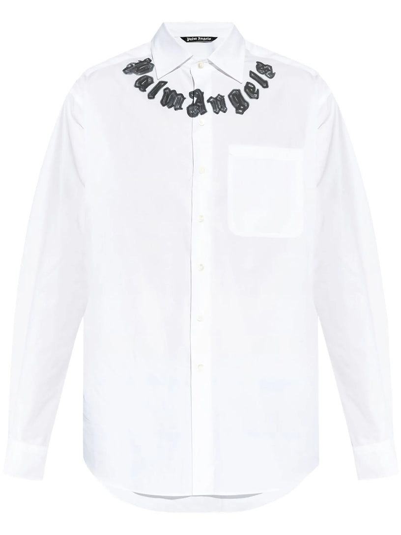 PALM ANGELS Neck logo classic shirt