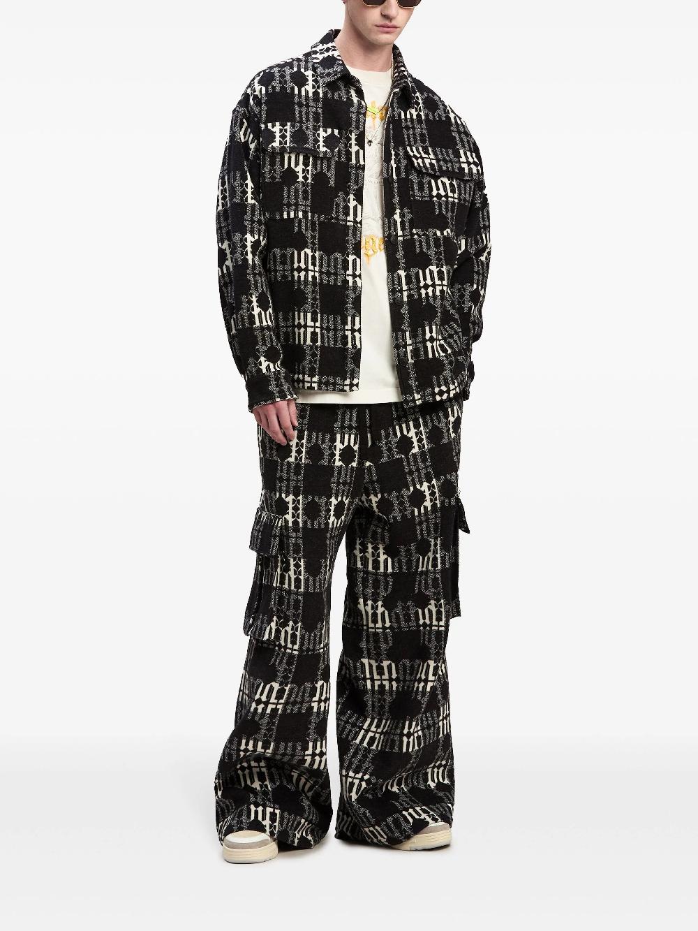 PALM ANGELS Overshirt In Check Monogram