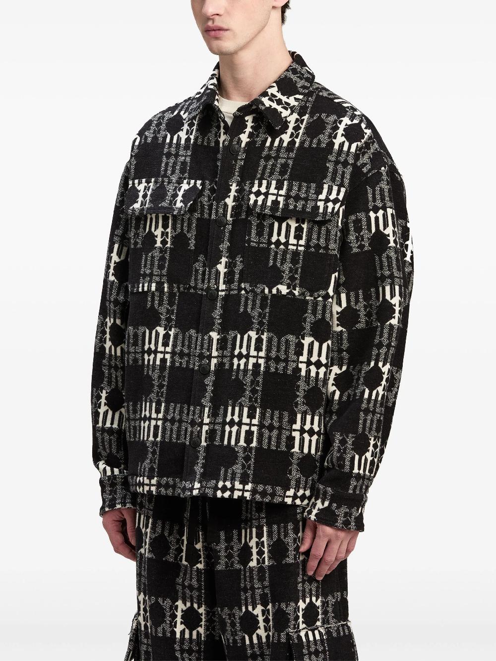 PALM ANGELS Overshirt In Check Monogram