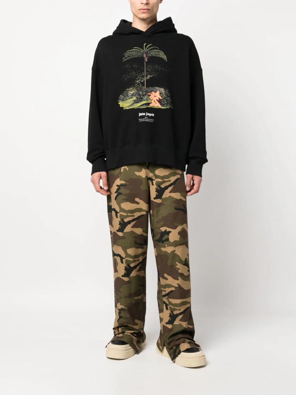 PALM ANGELS Sartorial Waistband Camo Work Pants