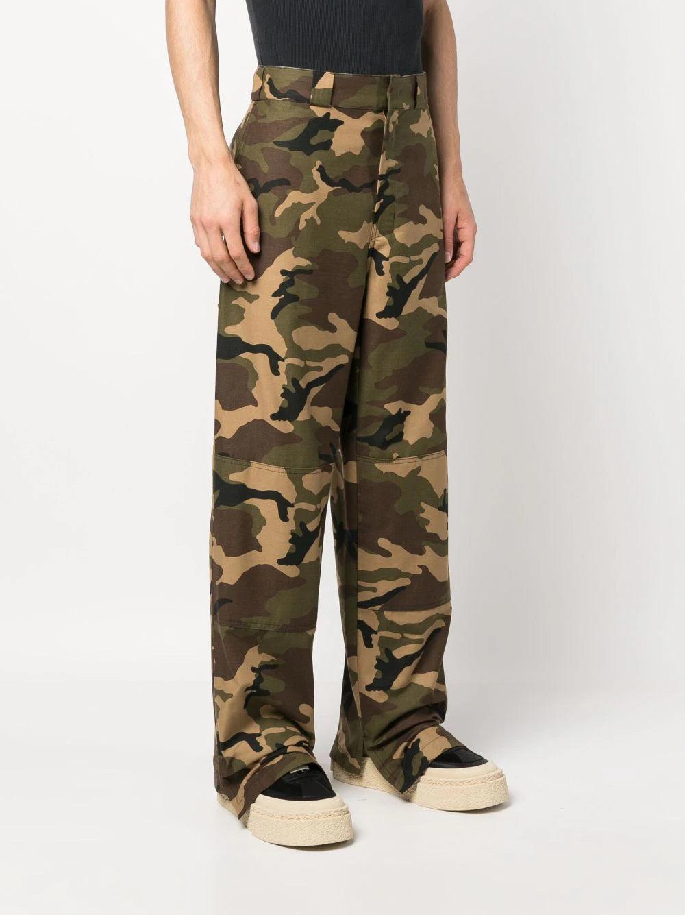 PALM ANGELS Sartorial Waistband Camo Work Pants