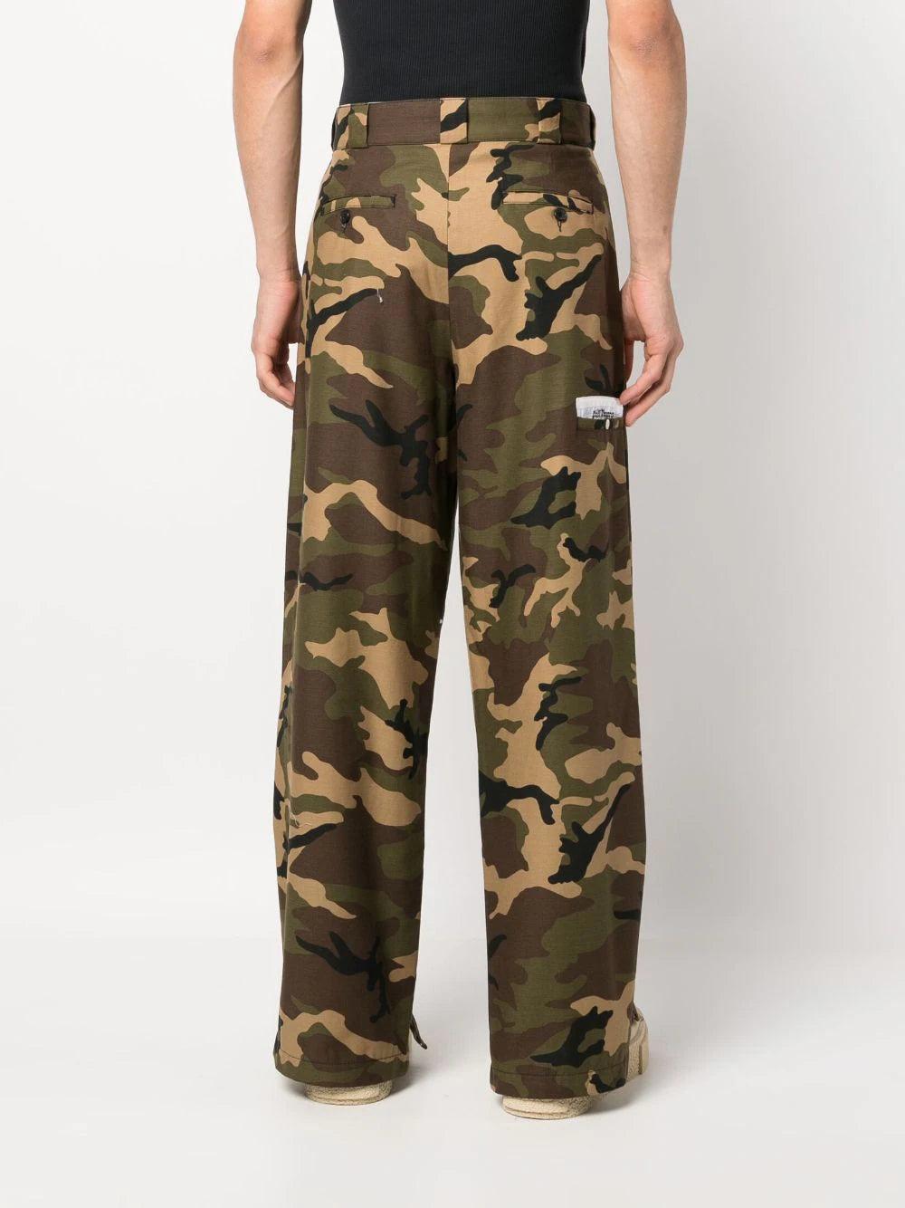 PALM ANGELS Sartorial Waistband Camo Work Pants