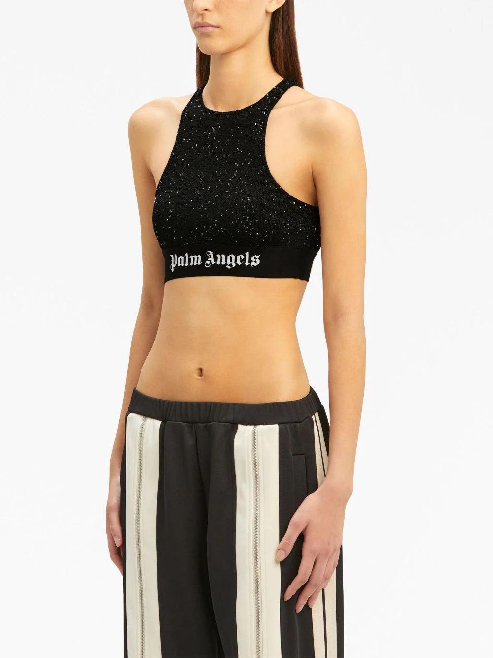 PALM ANGELS Soiree Knit Logo Top