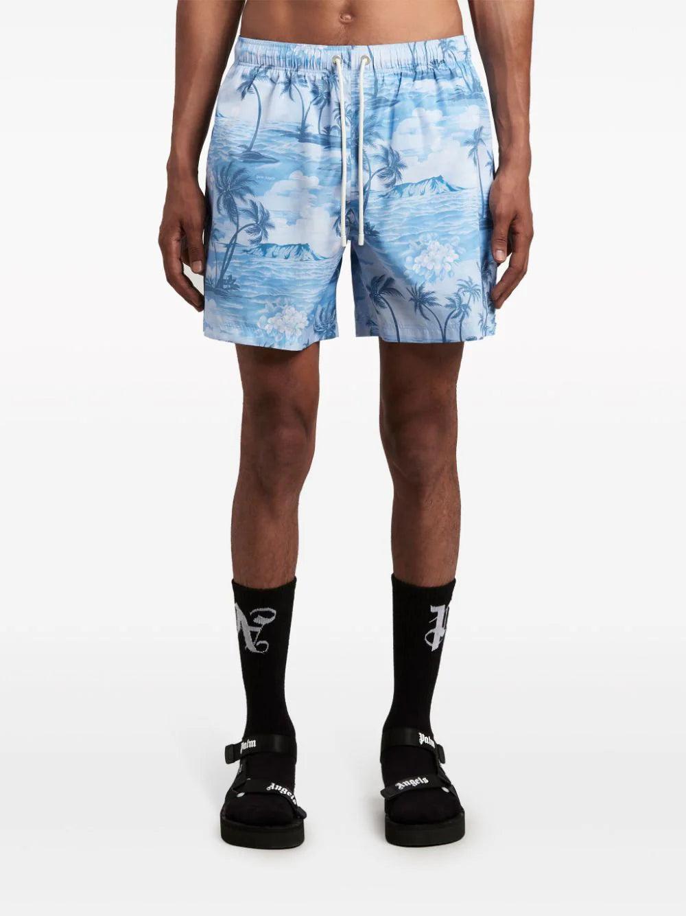 PALM ANGELS Sunset Print Swimsuit