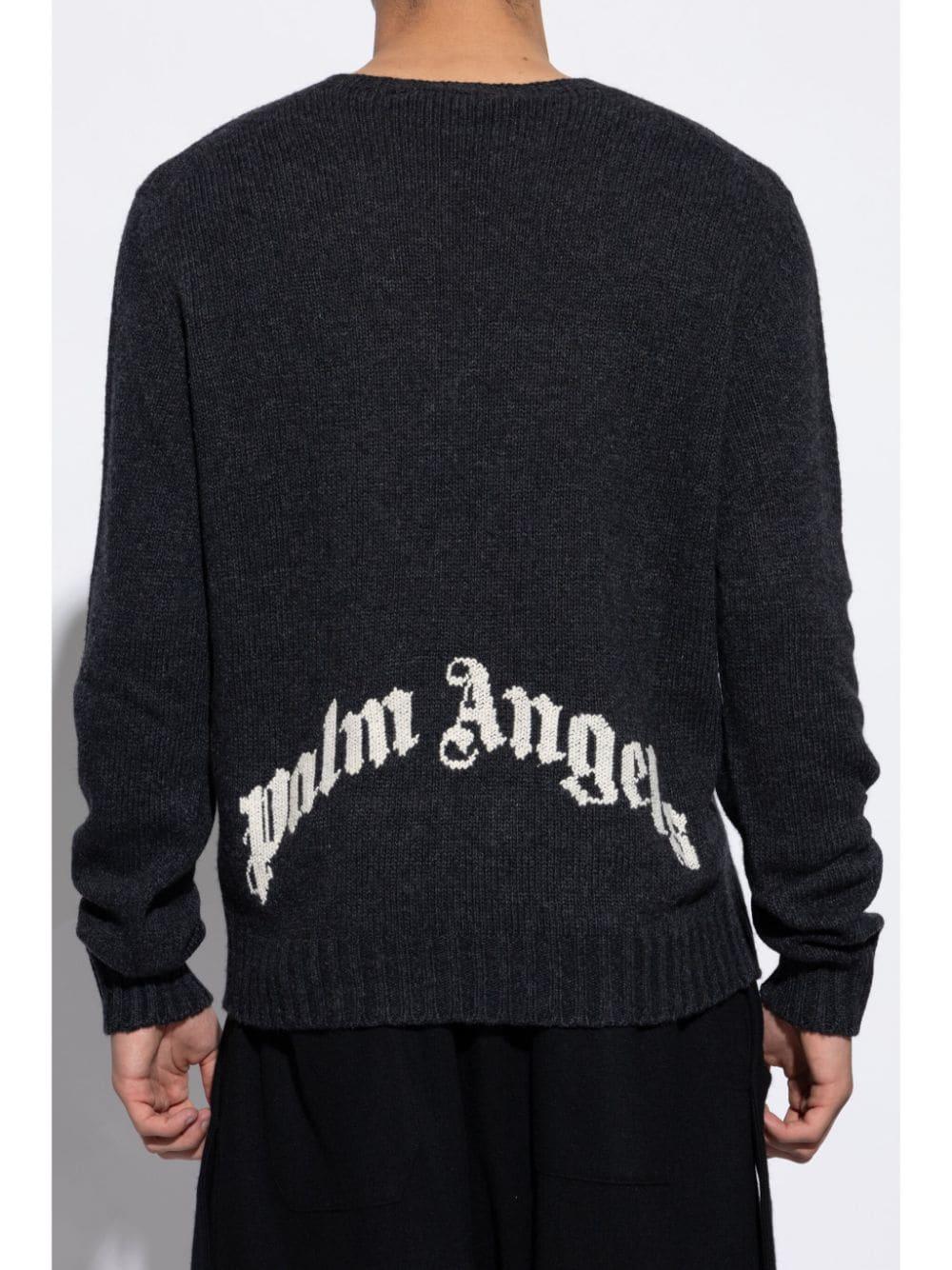 PALM ANGELS Sweater With Curved Logo