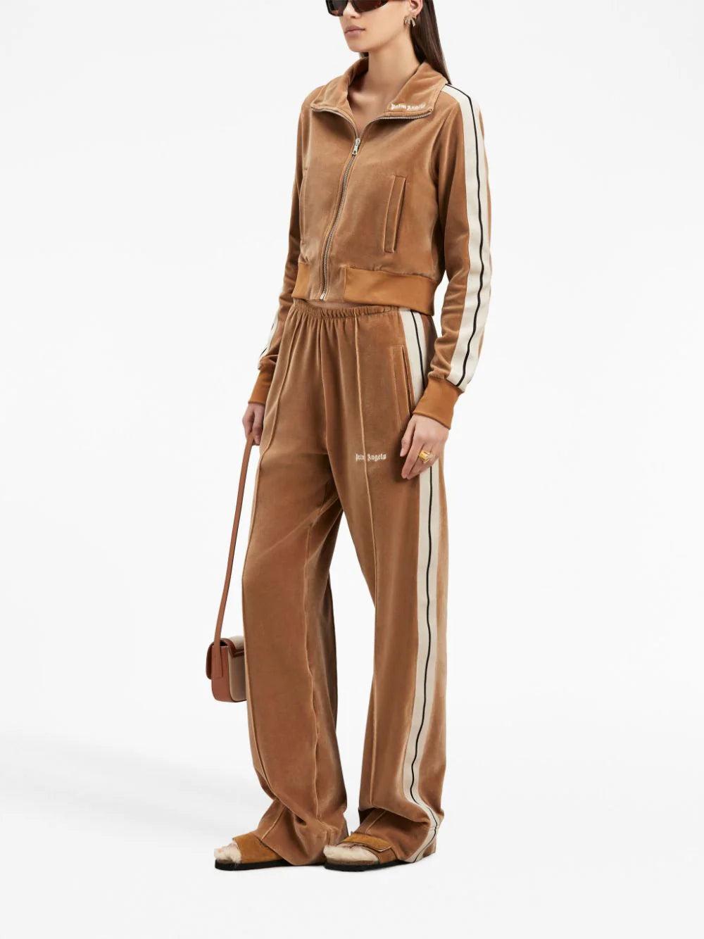 PALM ANGELS Velvet Loose Track Pants