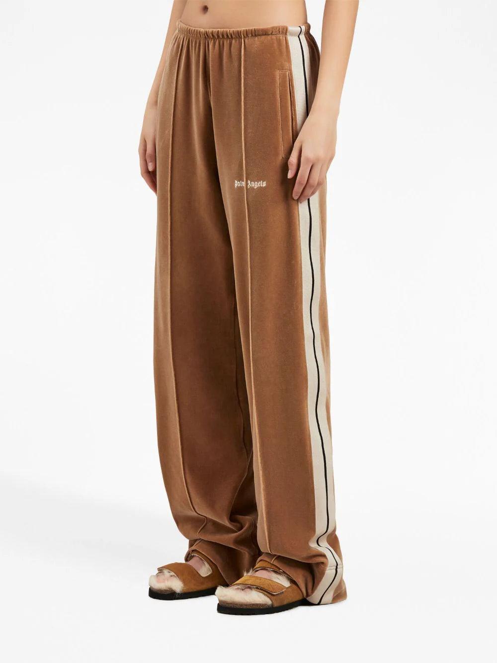 PALM ANGELS Velvet Loose Track Pants