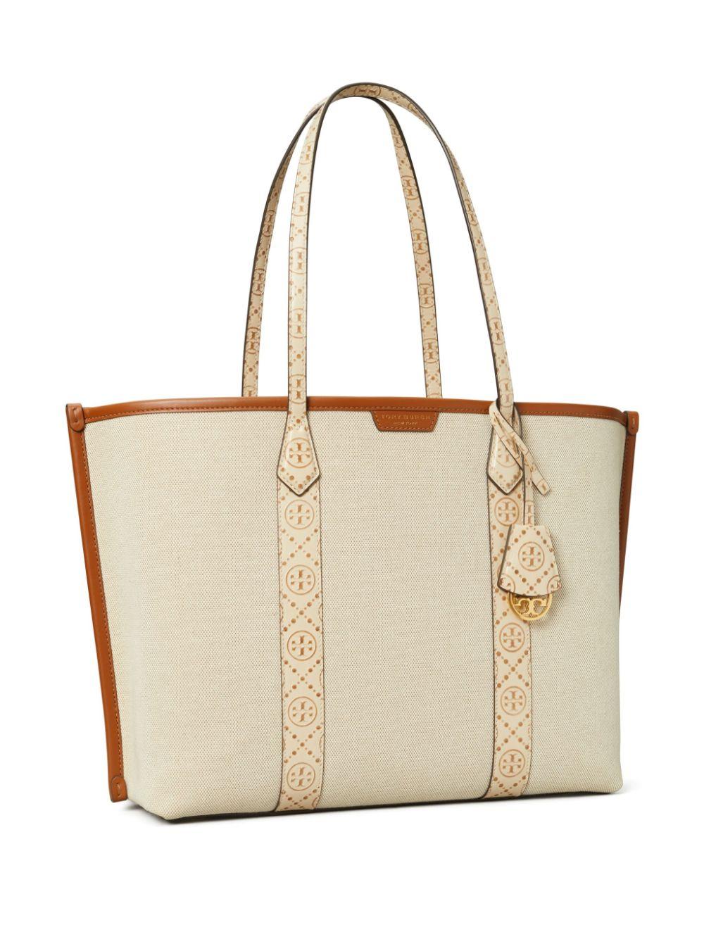 Tory Burch Perry Shopping Bag In Canvas With Three Compartments