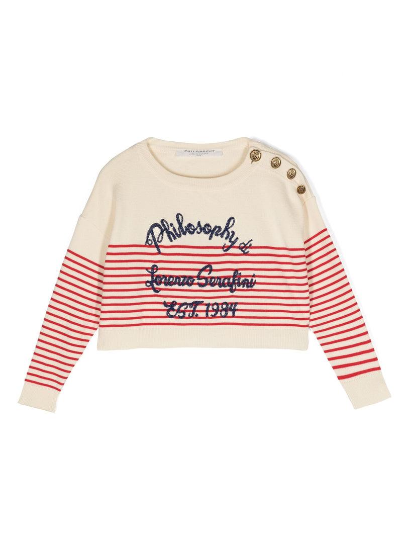 Philosophy Kids Breton striped jumper