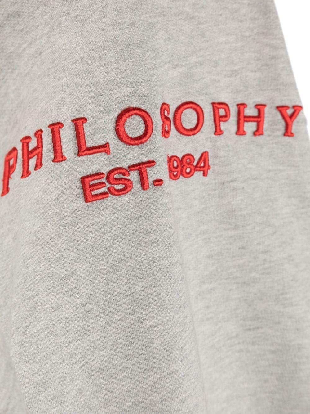 Philosophy Kids Sweatshirt With Logo Embroidery